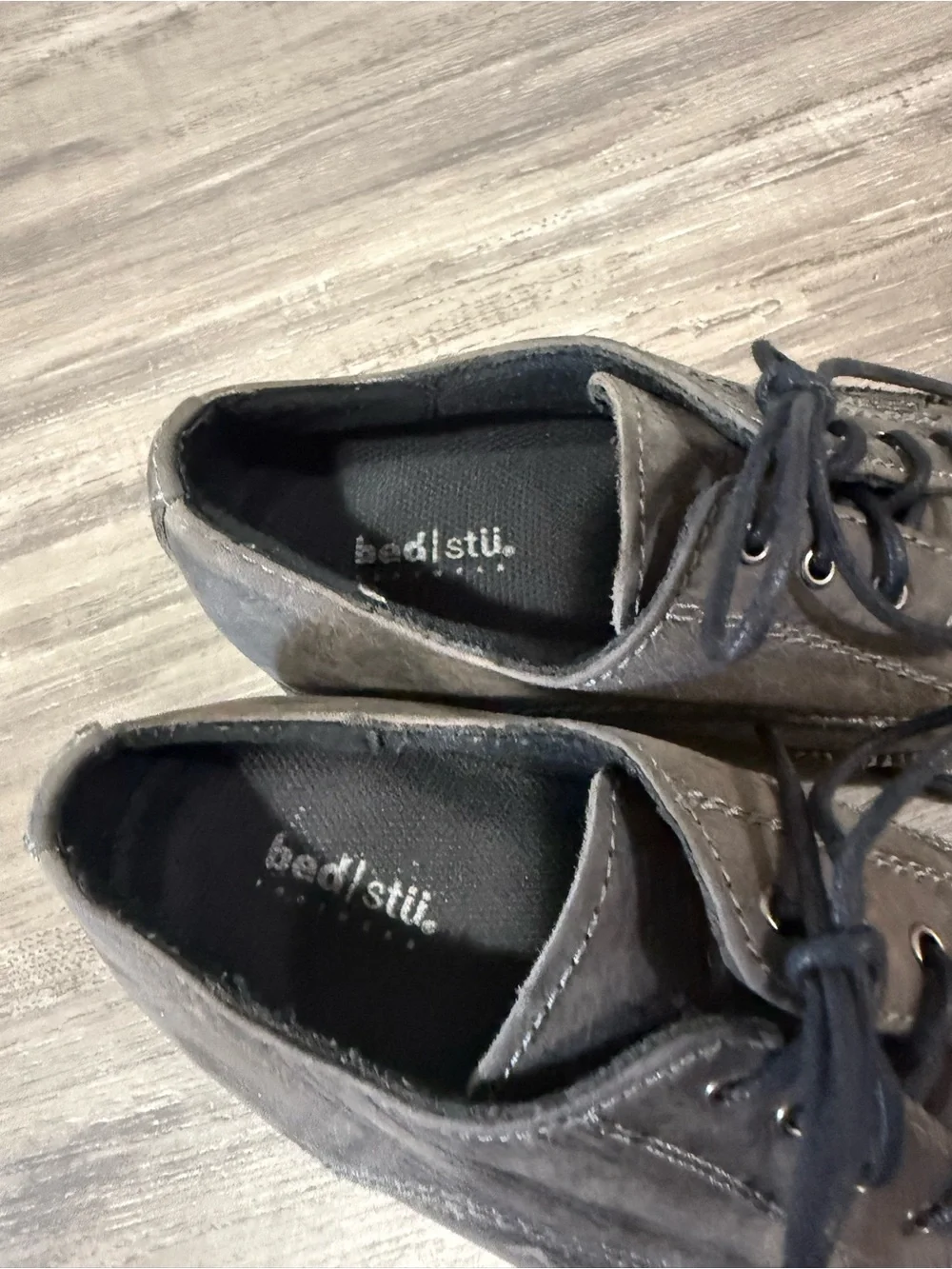 Bed|Stu Larino Wingtip Oxford Gray Suede Lace-Up Dress Shoes